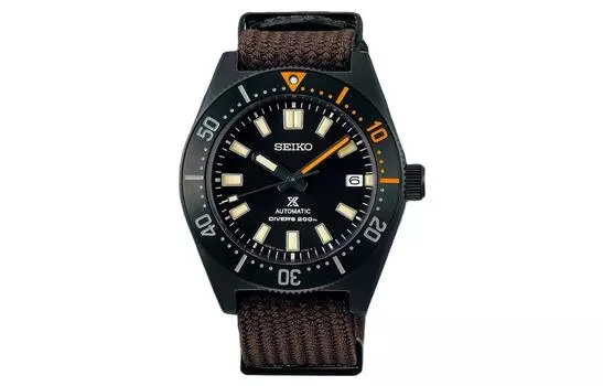 SEIKO Автоматический механический механизм с полиэстеровым ремешком, японские/корейские мужские часы с черным циферблатом SPB253J1