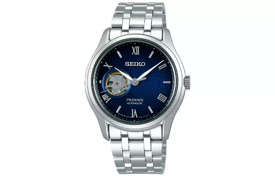 SEIKO Часы Presage Series с автоматическим механизмом, ремешком из нержавеющей стали, мужские, с синим циферблатом