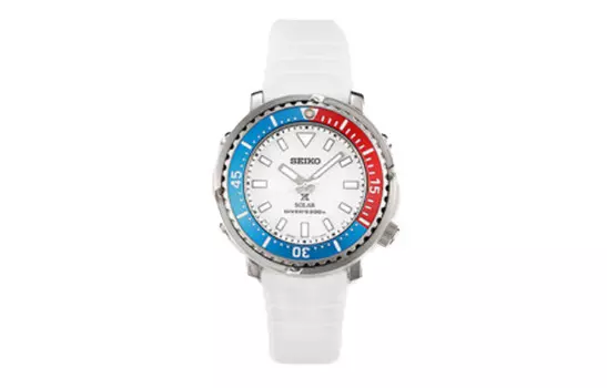 SEIKO Часы Prospe Solar Quartz с силиконовым ремешком, 38,7 мм, женский, белый циферблат