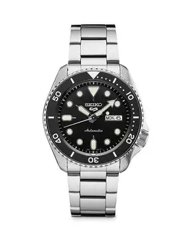 Seiko Watch Автоматические спортивные часы Seiko 5, 42,5 мм, черный