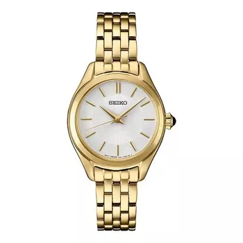 Seiko Women's Essentials золотистого цвета из нержавеющей стали с белым кварцевым циферблатом — SUR538, желтый