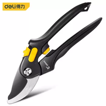 Секаторы Deli с двойным отверстием, 8 дюймов, SK5 с тефлоновым лезвием, садовые ножницы для обрезки цветов, садовые инструменты для обрезки горшечных растений DL2789A