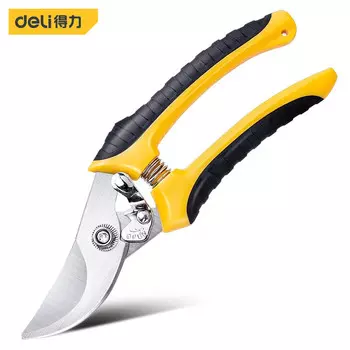 Секаторы для фруктов Deli с изогнутой горловиной, 8-дюймовые прорезиненные ручки, секаторы для цветов и деревьев, секаторы для фруктовых деревьев, ножницы для обрезки толстых веток, инструмент для обрезки DL2789