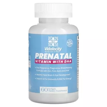 Секреты чая Vidalocity Пренатальный витамин с DHA, 60 мягких таблеток Secrets of Tea