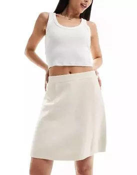 Selected Femme – трикотажная юбка бежевого цвета