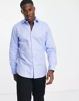 Selected Homme — элегантная узкая рубашка голубого цвета, которую легко гладить