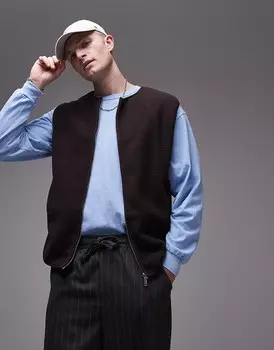 Selected Homme – Коричневый жилет из искусственной овчины