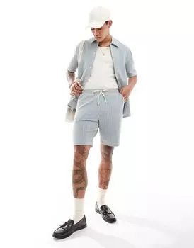 Selected Homme – шорты из жатого хлопка в тон синей полоски