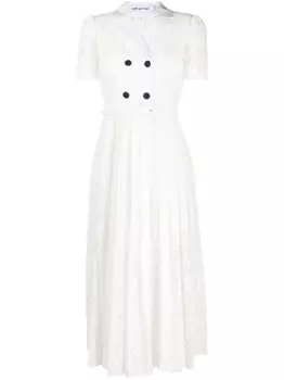 Self-Portrait двубортное пальто из цветочного кружева, белый