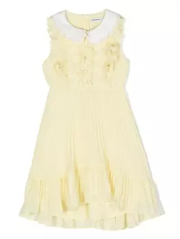 Self-Portrait Kids кружевное платье с оборками, желтый