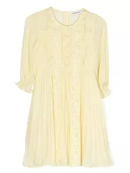Self-Portrait Kids платье мини со складками, желтый