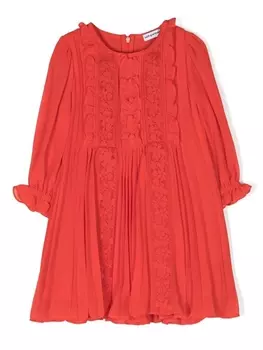 Self-Portrait Kids платье с оборками, красный