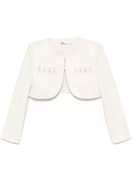 Self-Portrait креповый жакет с пайетками, нейтральный