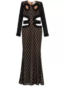 Self-Portrait кружевное платье макси из коллаборации с Christopher Kane, черный