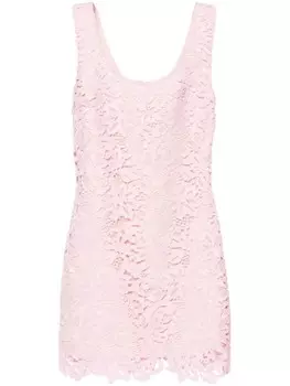 Self-Portrait мини-платье без рукавов из гипюра и кружева, розовый