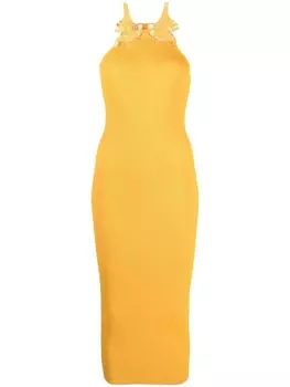 Self-Portrait облегающее платье миди, желтый