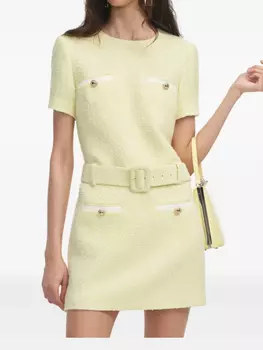 Self-Portrait платье из ткани букле, желтый