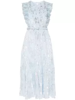 Self-Portrait платье миди со складками, синий