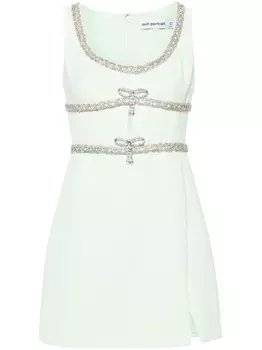 Self-Portrait платье мини с кристаллами, зеленый