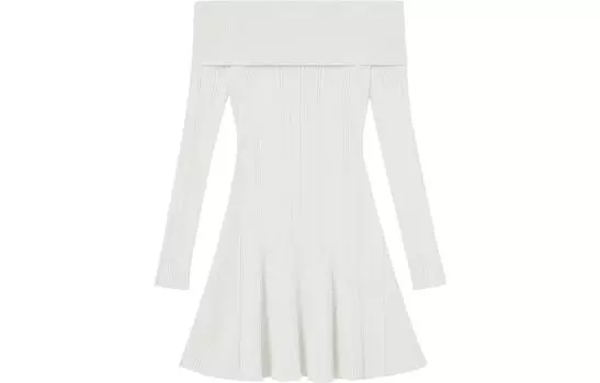 Self-portrait Платье с длинными рукавами женское, чисто белое