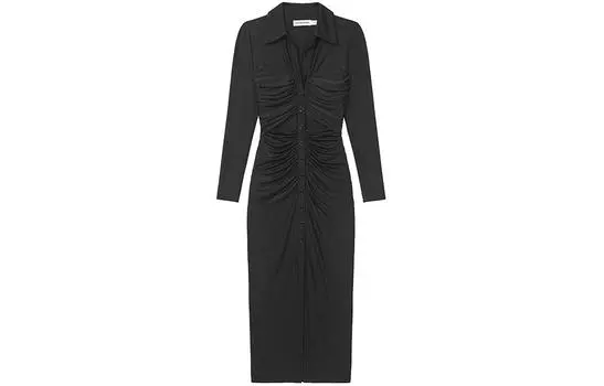 Self-portrait Платье с длинными рукавами, черное, для женщин, автопортрет