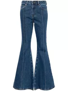 Self-Portrait расклешенные брюки Kick, синий