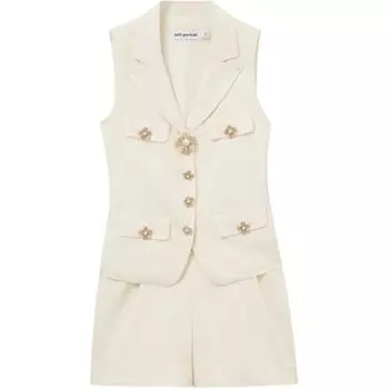 Self-portrait Женский комбинезон «Автопортрет» цвета слоновой кости