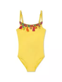 SELINIACTION KIDS купальник с помпонами, желтый