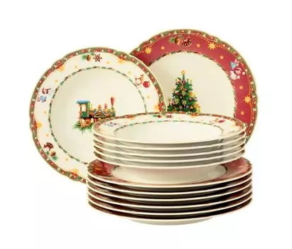 Seltmann Marie Luise Рождественский ностальгический сервиз, фарфоровая тарелка, 12 предметов Seltmann Weiden, мультиколор