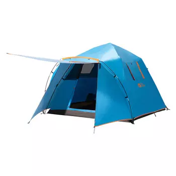Семья Му Гаоди, большая просторная полностью автоматическая палатка для кемпинга на 3-4 человека, быстро открывается для постройки двухслойной палатки EXZQU61004 синего цвета.