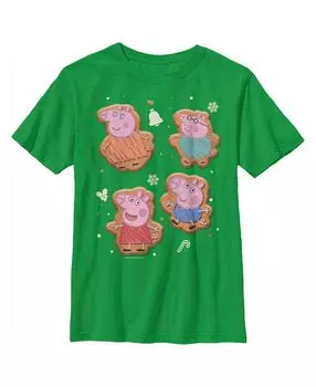 Семейная детская футболка с рождественским пряничным печеньем «Свинка Пеппа» для мальчика Hasbro