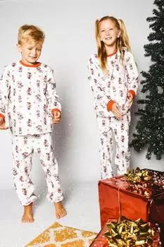 Семейная рождественская флисовая пижама с Микки Маусом Brand Threads, красный