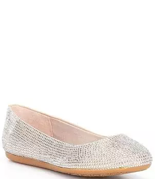 Семейные балетки GB Addie Rhinestone для девочек (молодежная), серебро