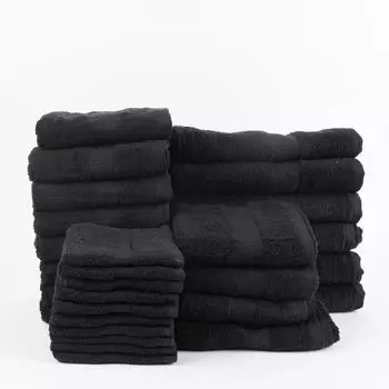 Семейный комплект из 28 предметов, качественная махровая ткань, 100% хлопок, 500 г/м, однотонный, бирюзовый цвет. Orotex, красный