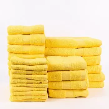 Семейный комплект из 28 предметов, качественная махровая ткань, 100% хлопок, 500 г/м, однотонный, красный. Orotex