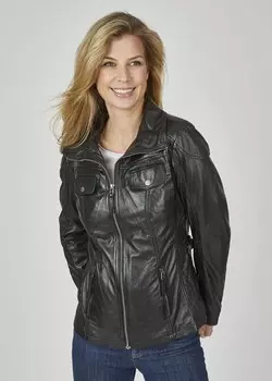 СЕМЕРЛЕ кожаная куртка 7eleven, черный