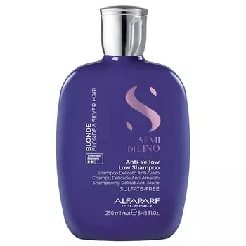 Semi Di Lino Blonde Anti-Yellow Low Shampoo для светлых платиновых и серебристых волос — фиолетовый шампунь без сульфатов — корректирует медный оттенок, Alfaparf Milano
