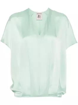 Semicouture атласная блузка, зеленый