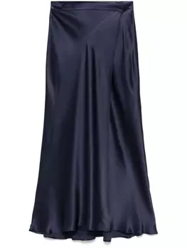 Semicouture атласная юбка макси, синий