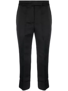 Semicouture атласные брюки строгого кроя, черный