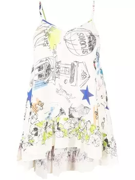 Semicouture блузка с графичным принтом, нейтральный цвет