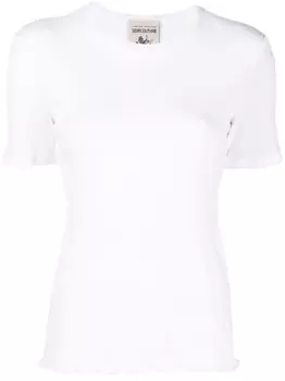 Semicouture футболка с волнистым краем, белый