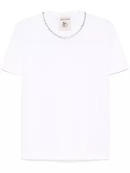 Semicouture футболка со стразами, белый