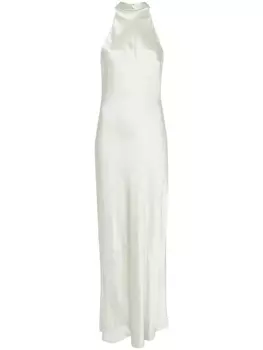 Semicouture расклешенное платье с вырезом халтер, зеленый