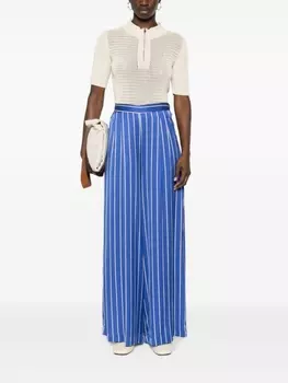 Semicouture широкие брюки в полоску, синий