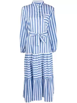 Semicouture striped maxi dress, белый