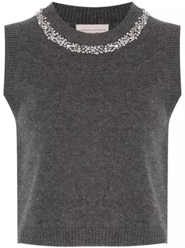Semicouture топ со стразами, серый