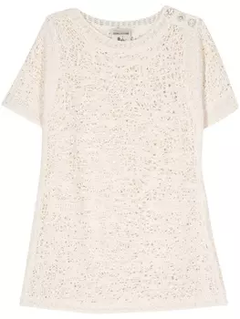 Semicouture трикотажное платье с короткими рукавами, нейтральный цвет