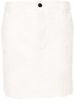 Semicouture юбка мини с вышитым узором, белый