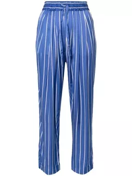 Semicouture зауженные брюки в полоску, синий